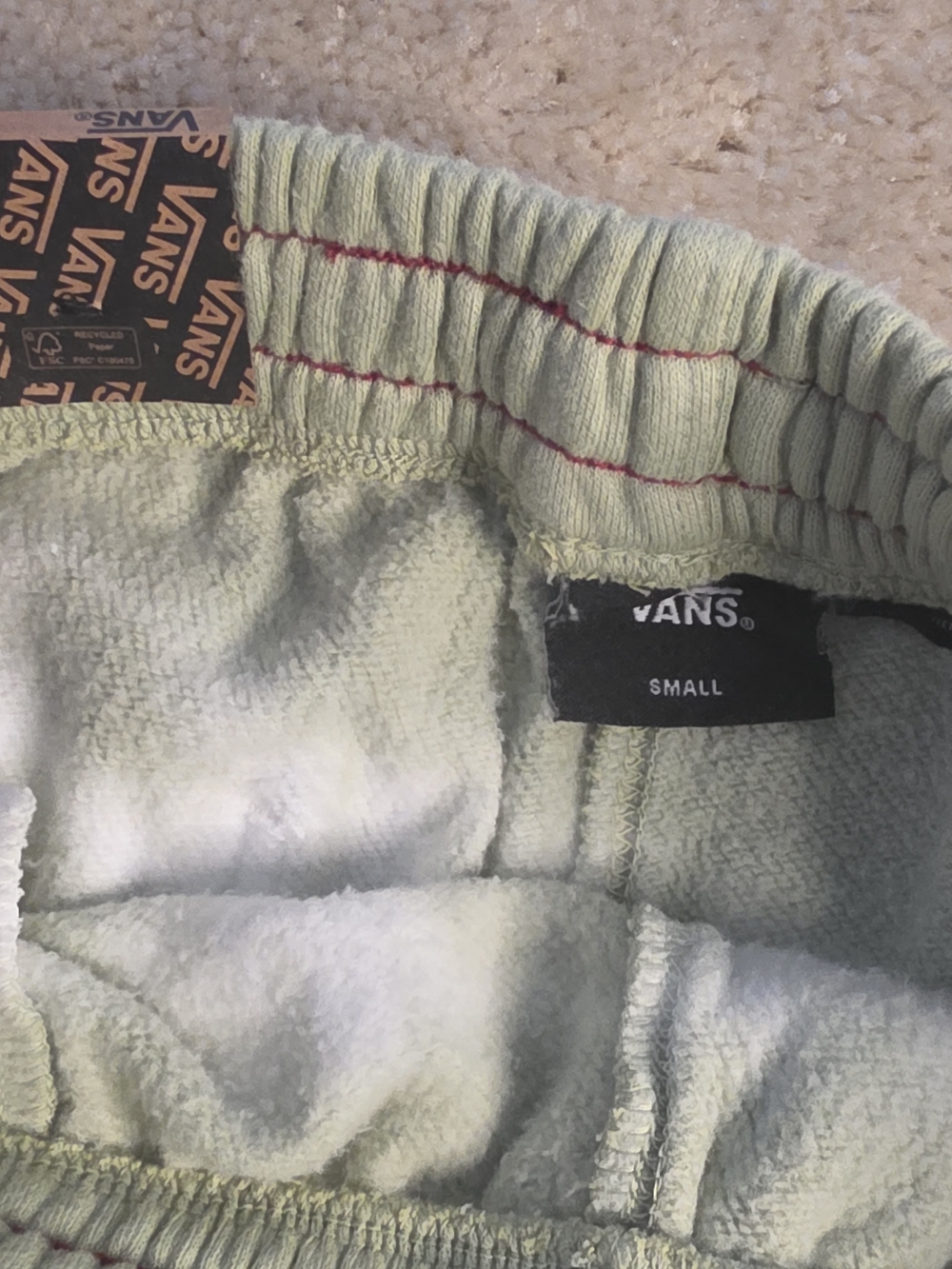 Vans Peace of Mind Tie Dye Fleece Shorts Men's Small NWT Green White Drawstring - Picture 12 of 14